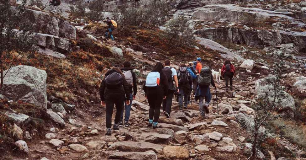 Group trekking