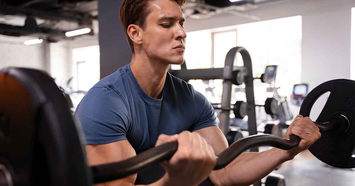 Man doing exercise in gym