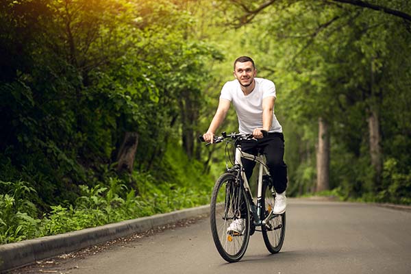 Man riding bike 