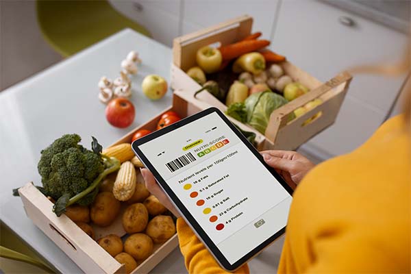 Fitness Trend: Woman planning meal according calories 