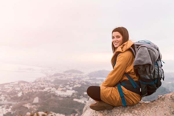 Girl enjoying hiking