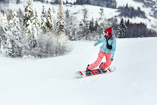 Woman wearing skiing gear