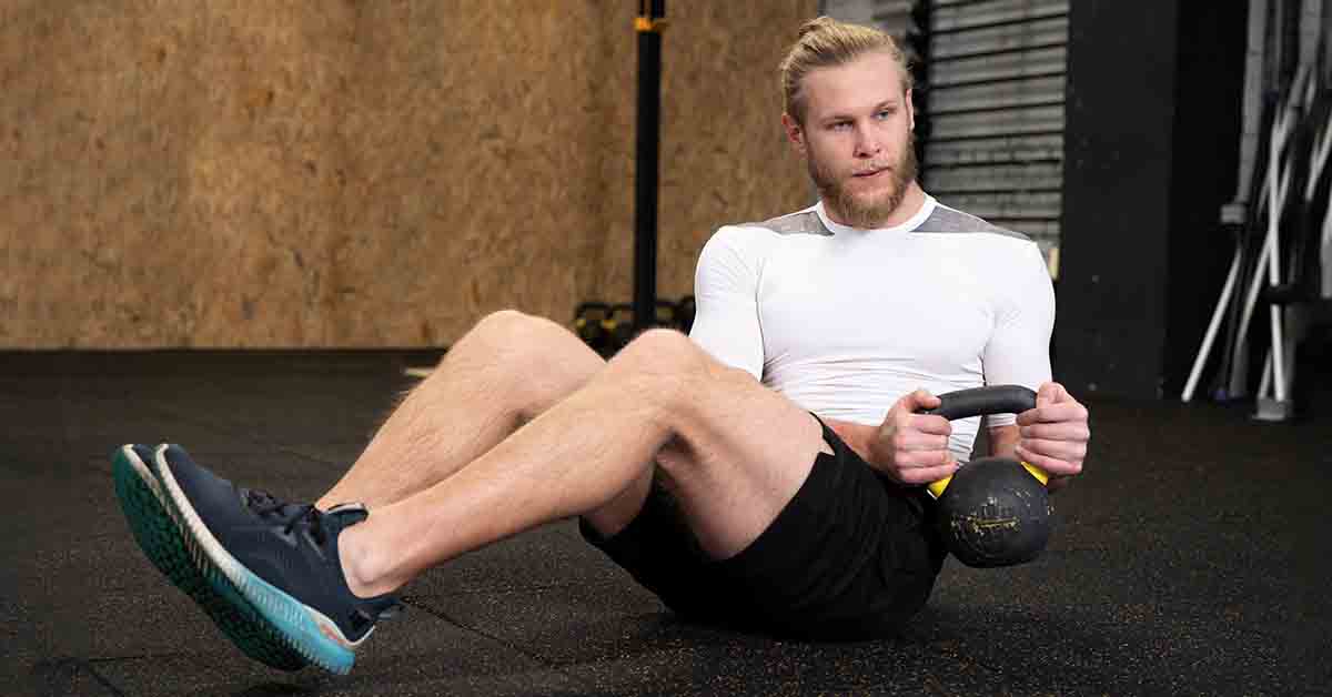 Man doing strength training exercise
