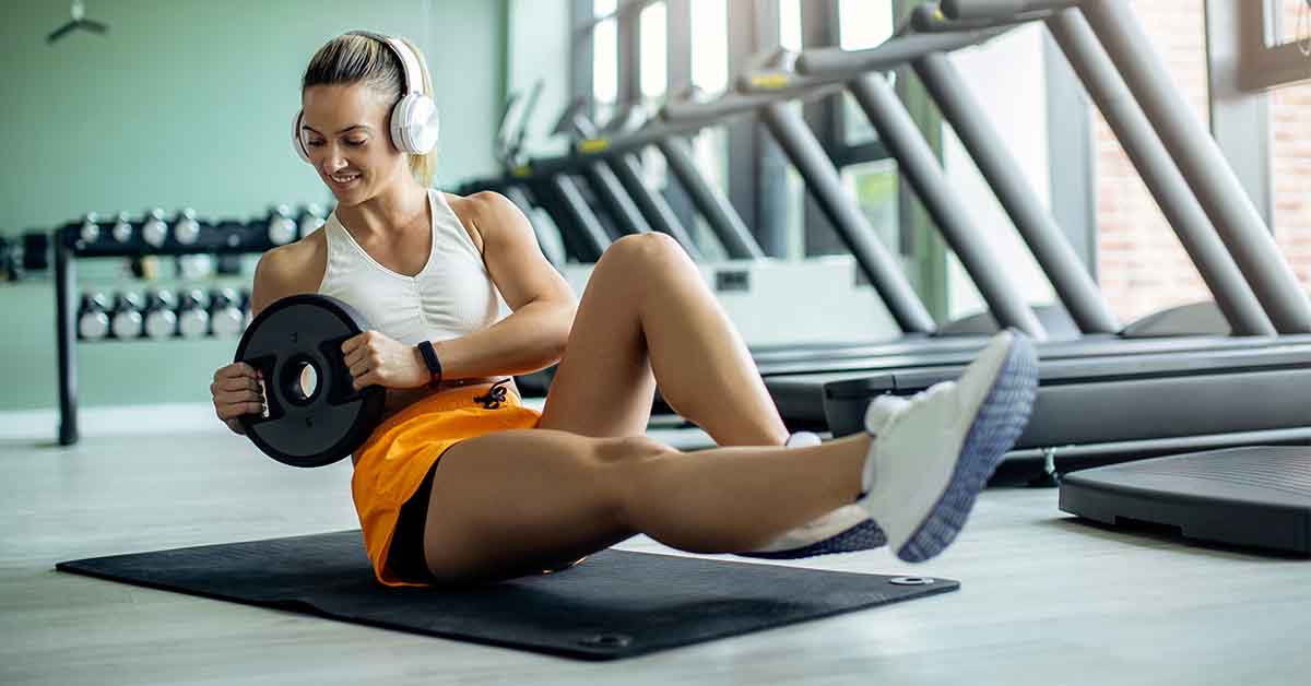 Woman doing fitness challenges