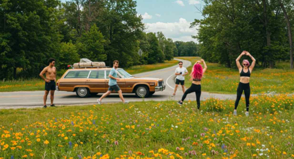 people doing exercise for travel fitness