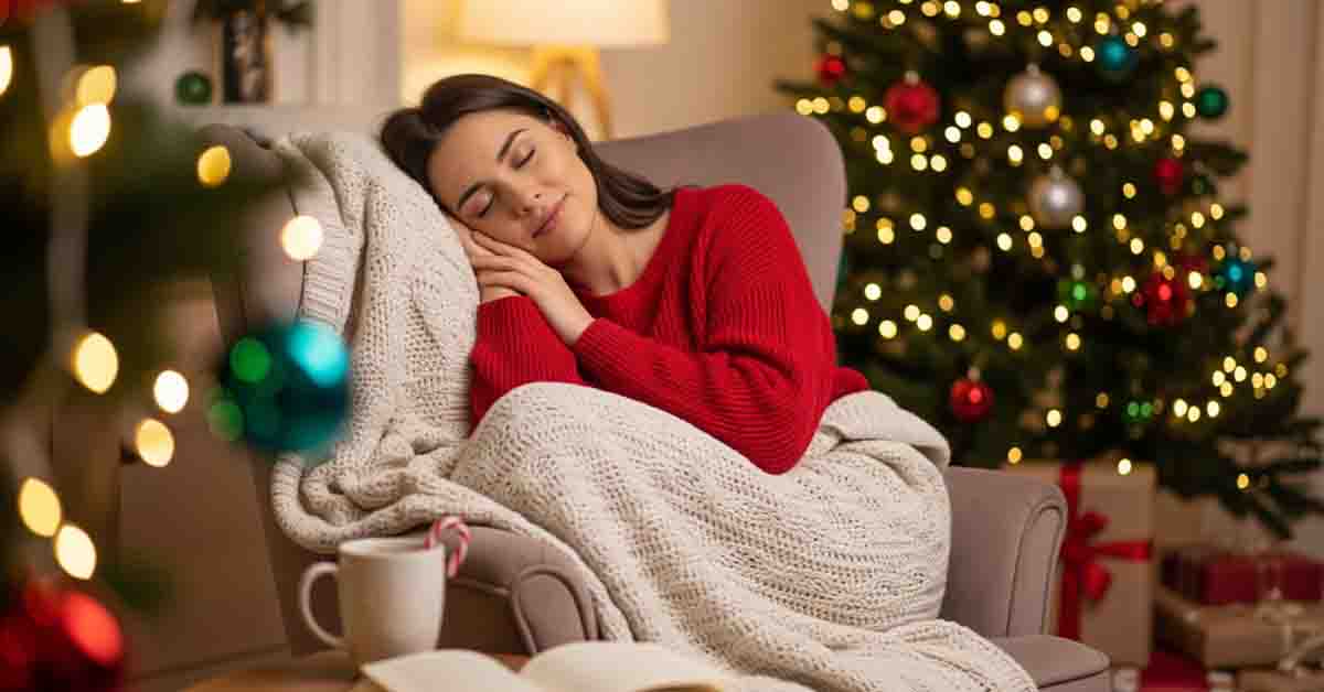 A woman taking a rest during the festive season
