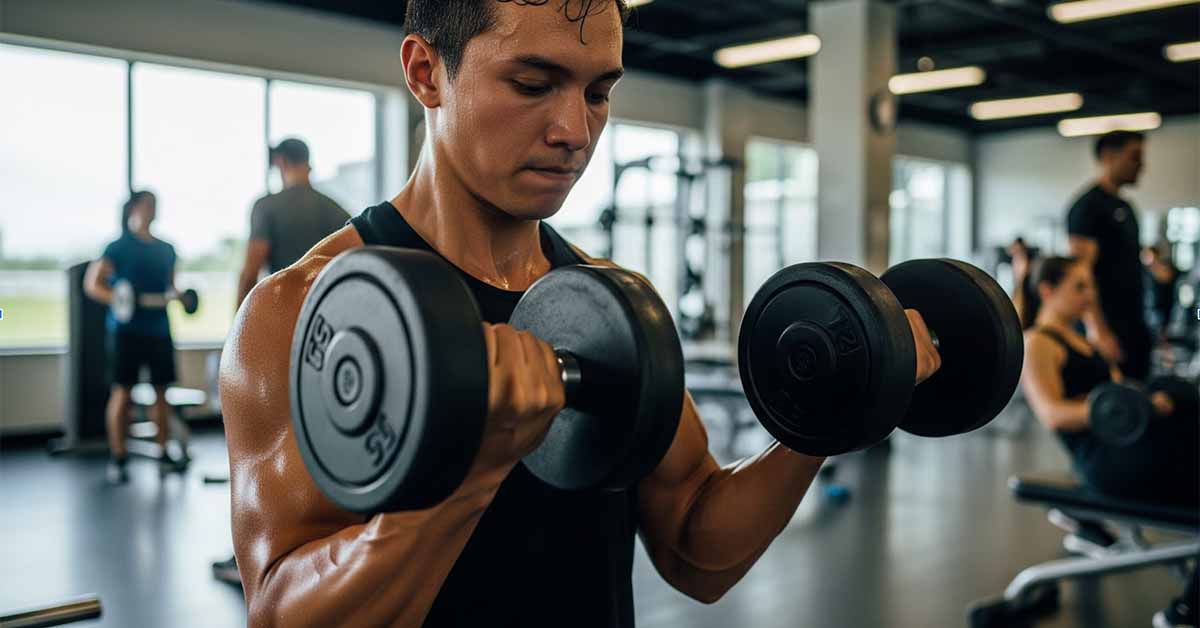 A man doing exercise in gym