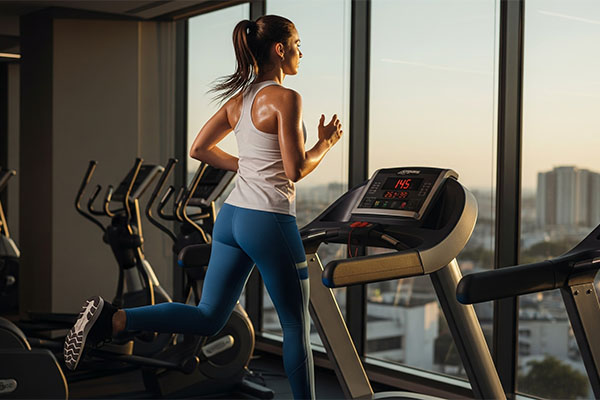 Woman doing cardio in gym